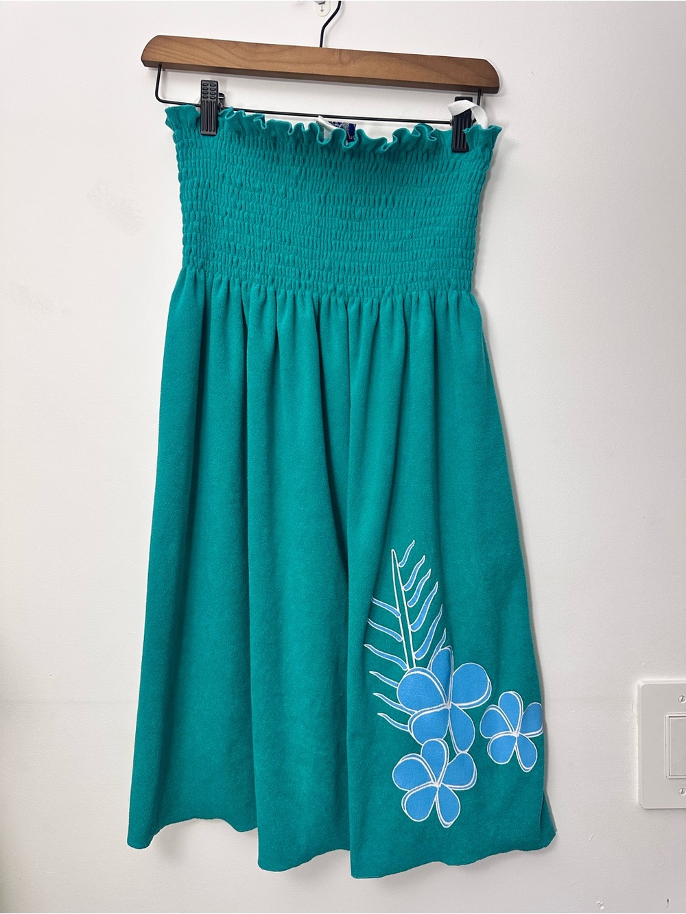 VTG Y2K Foxy USA Tropical Teal Tube Dress - Size XL p - Picture 3 of 4